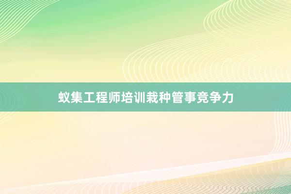 蚁集工程师培训栽种管事竞争力